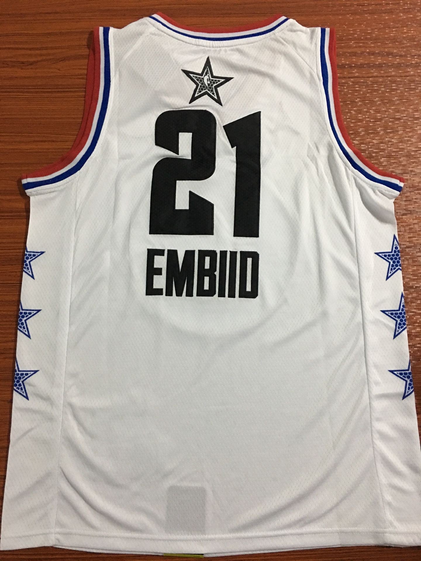 Men's Philadelphia 76ers Joel Embiid #21 NBA White Replica Jersey