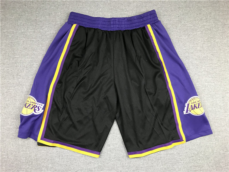 Men's Los Angeles Lakers Black Hardwood Classics Basketball Shorts