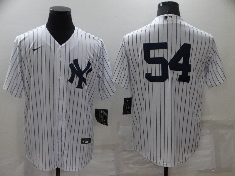 Men's New York Yankees Aroldis Chapman #54 White Replica Player Name Jersey