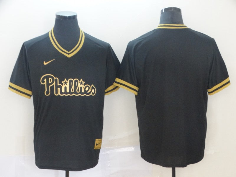 Men's Philadelphia Phillies Black Replica Blank Jersey