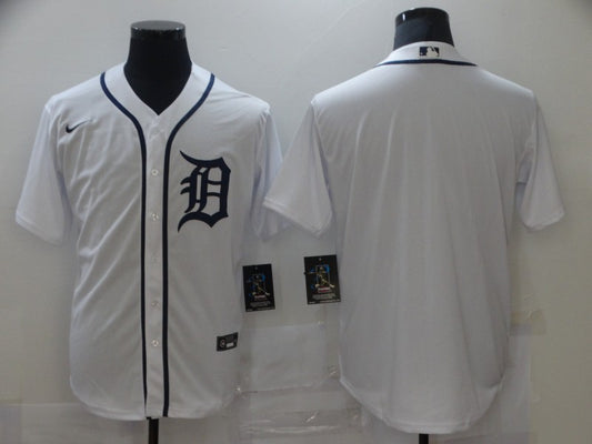 Men's Detroit Tigers White Home Blank Replica Jersey