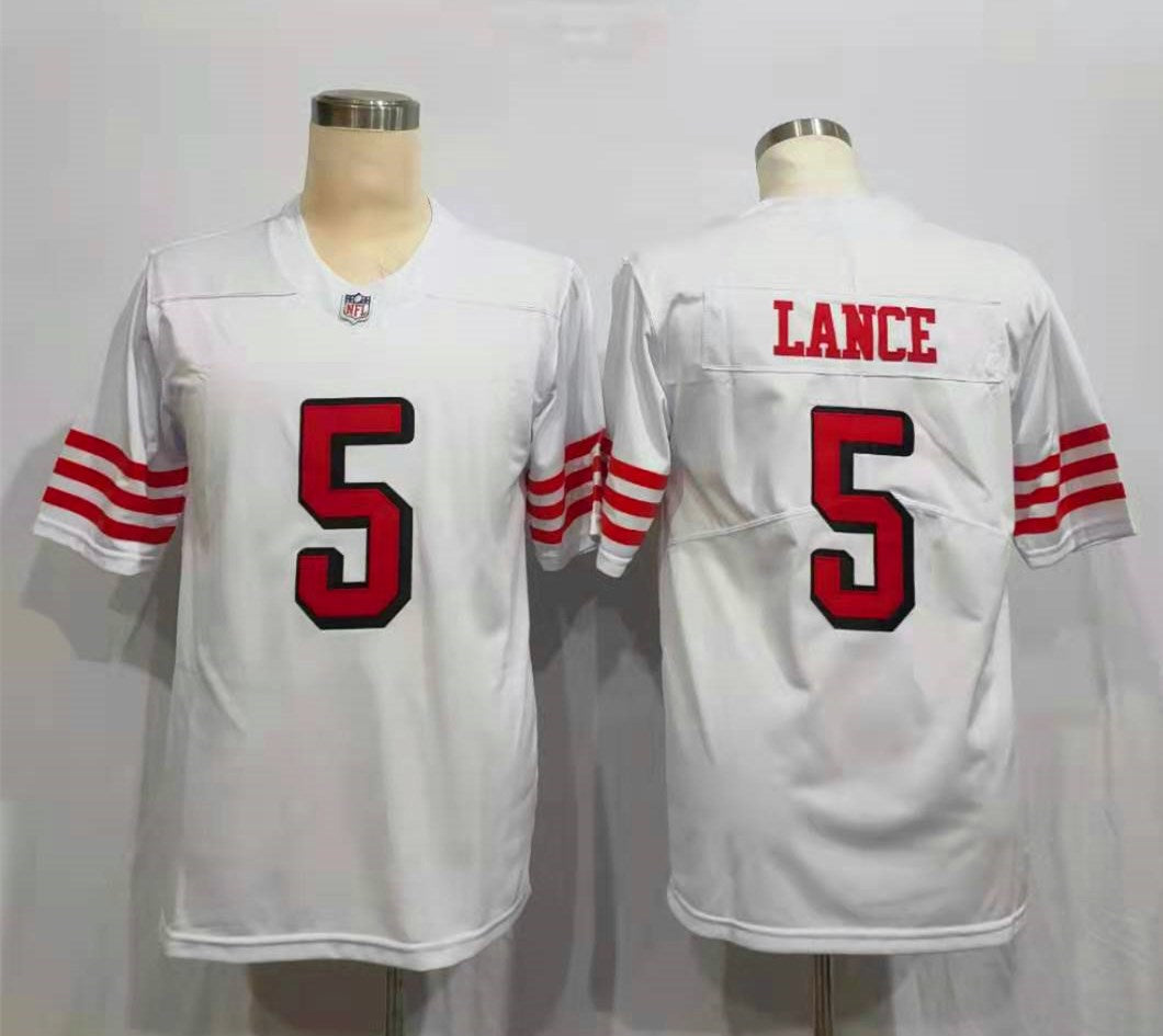 Men's San Francisco 49ers Trey Lance #5 White Vapor Limited Jersey