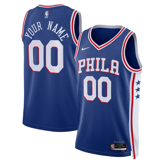 Men's Philadelphia 76ers Royal 2022/23 Swingman Custom Jersey - Icon Edition