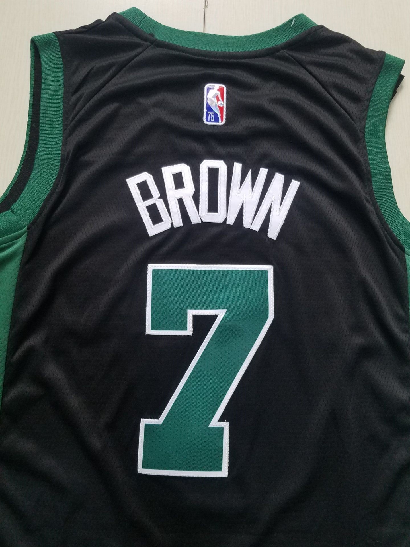 Men's Boston Celtics Jaylen Brown #7 NBA Black Replica Jersey