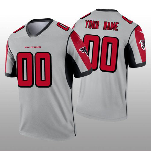 Custom Atlanta Falcons Silver Inverted Legend Jersey Stitched American Football Jerseys