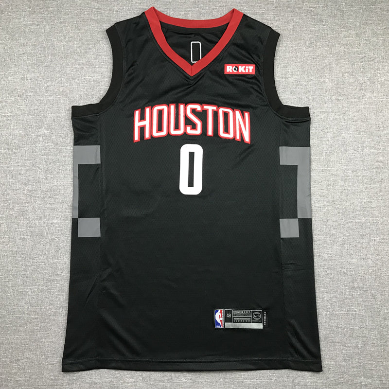 Men's Houston Rockets Russell Westbrook #0 NBA Black Classics Swingman Jersey