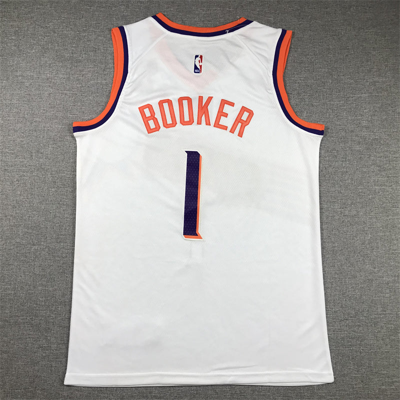 Men's Phoenix Suns Devin Booker #1 White 2023/24 Fast Break Replica Jersey - Association Edition