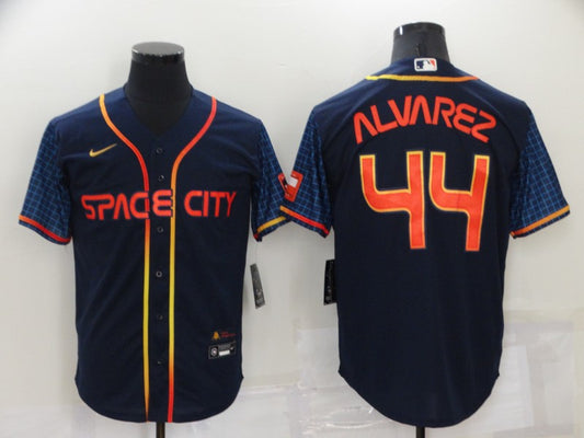 Men's Houston Astros Yordan Alvarez #44 Navy Space City Jersey