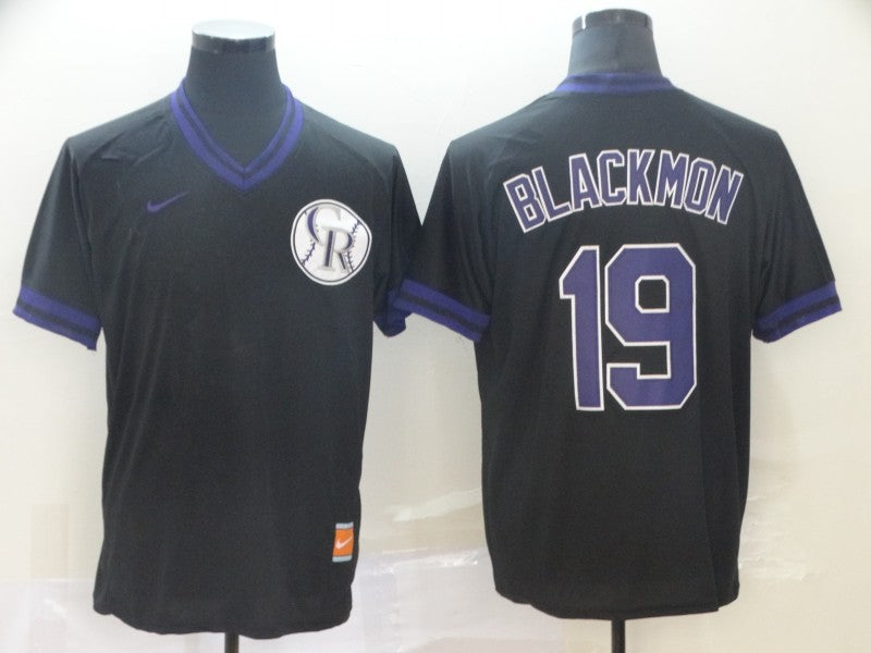 Men's Colorado Rockies Charlie Blackmon #19 Black Replica Baseball Jersey