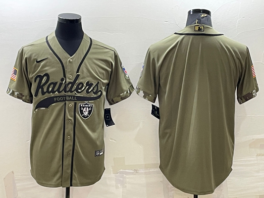 Men's Las Vegas Raiders Olive 2022 Salute To Service Limited Blank Jersey