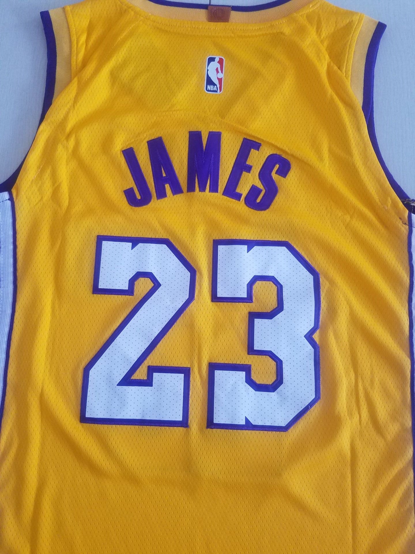 Men's Los Angeles Lakers LeBron James #23 NBA Yellow Swingman Jersey