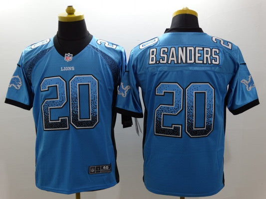 Men's Detroit Lions Barry Sanders #20 Blue Game Jersey