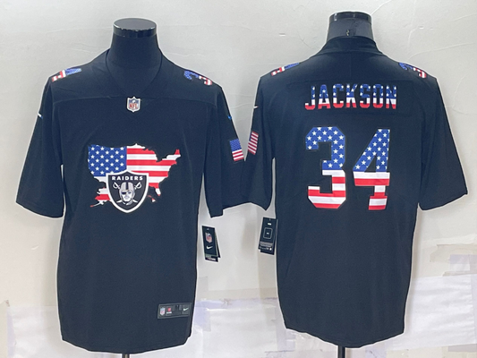 Men's Las Vegas Raiders #34 Bo Jackson Black Team Player Jersey