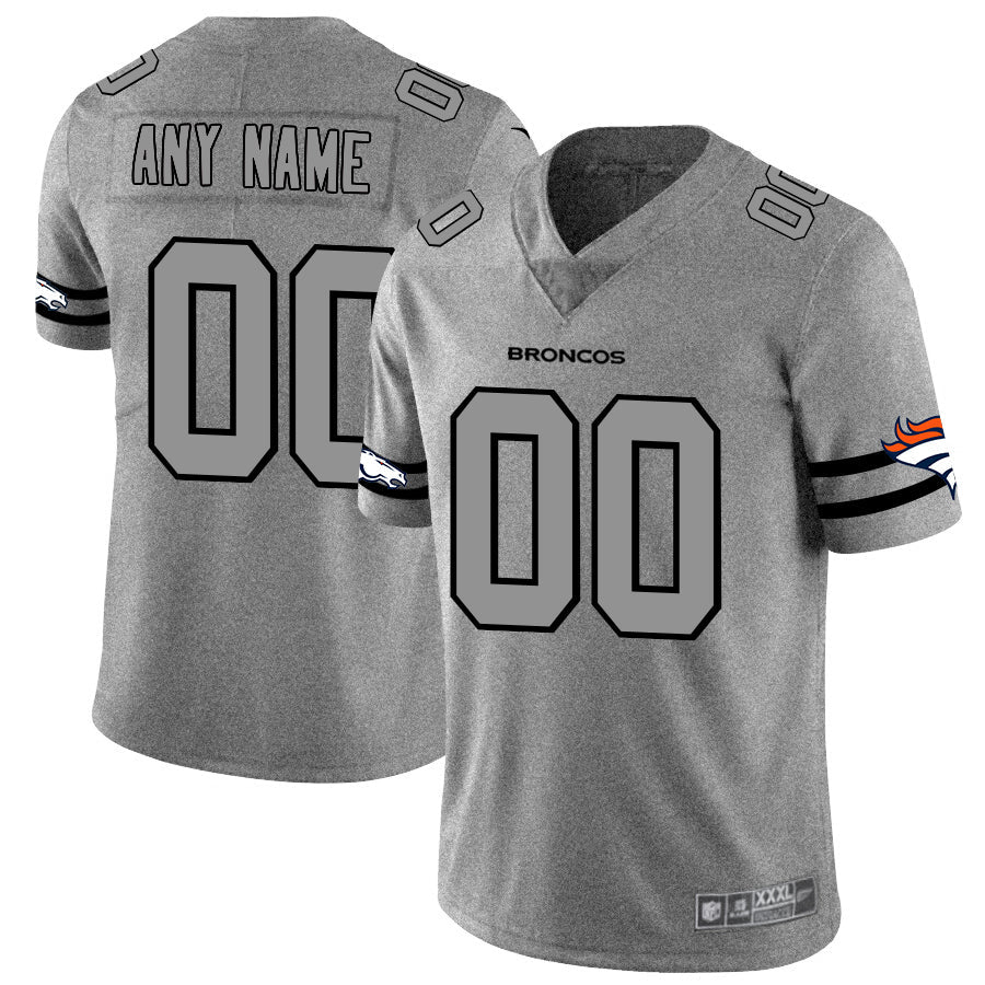 Custom Denver Broncos 2019 Gray Gridiron Gray Vapor Untouchable Limited Jersey Stitched Jersey American Football Jerseys