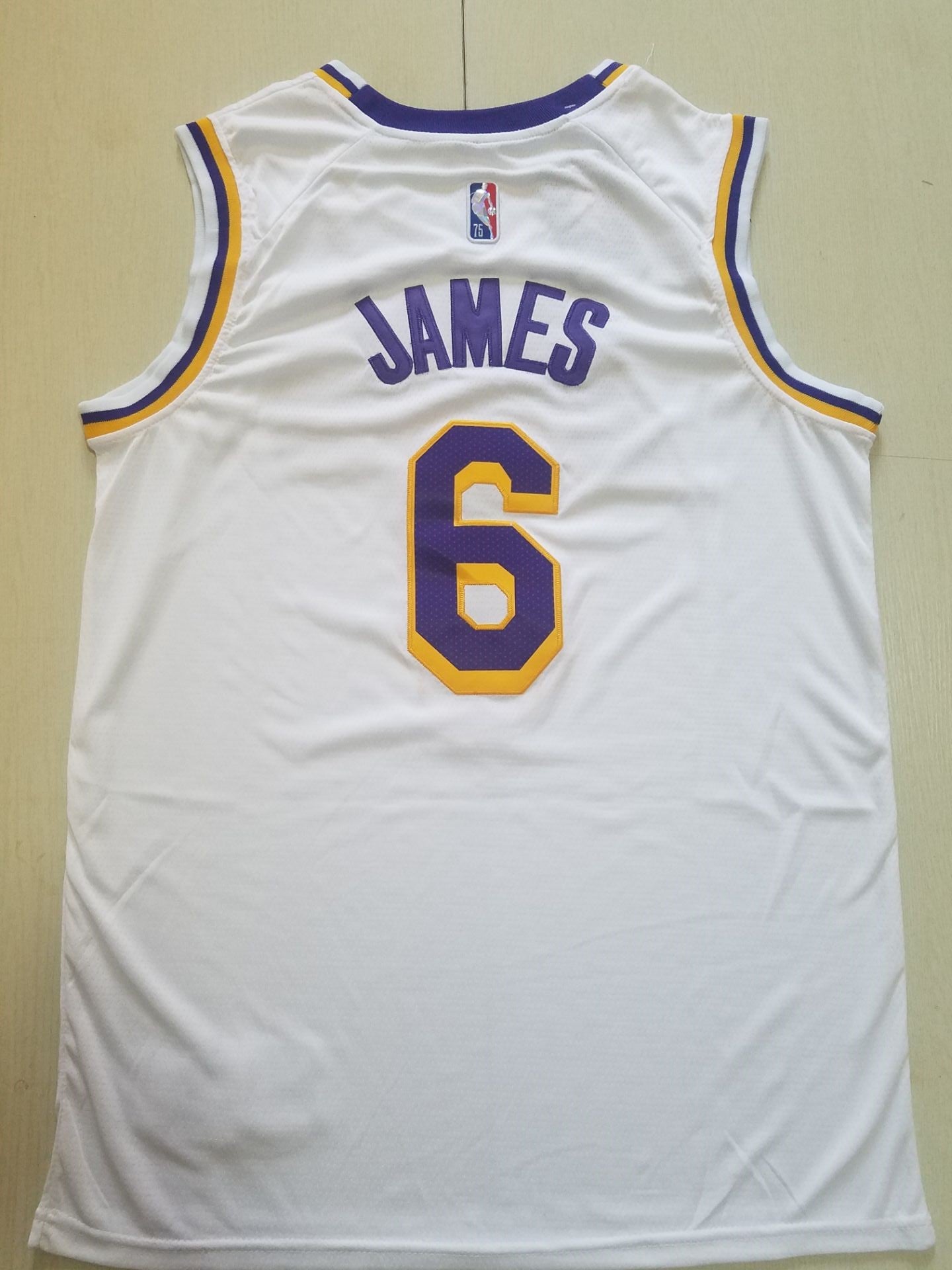 Men's Los Angeles Lakers LeBron James #6 NBA White Jersey