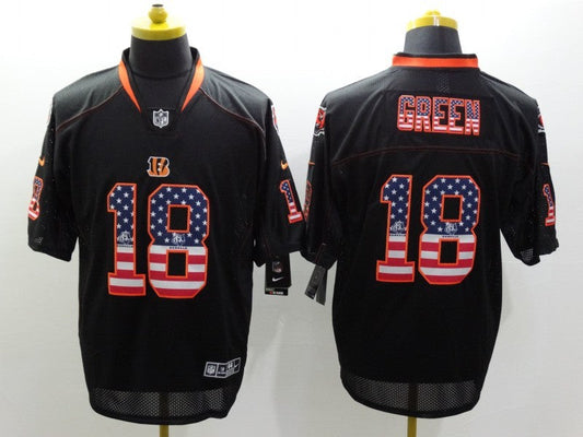 Men's Cincinnati Bengals A.J. Green #18 Black Game Player Jersey