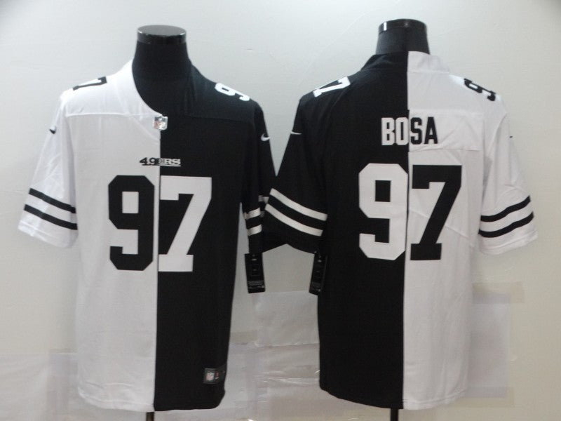 Men's San Francisco 49ers Nick Bosa #97 Black/White Game Jersey