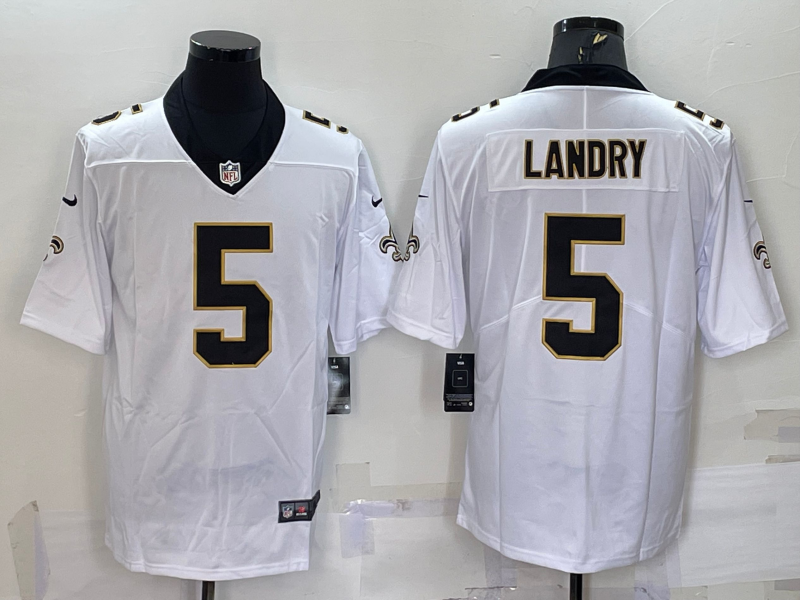 Men's New Orleans Saints Jarvis Landry #5 White Game Jersey