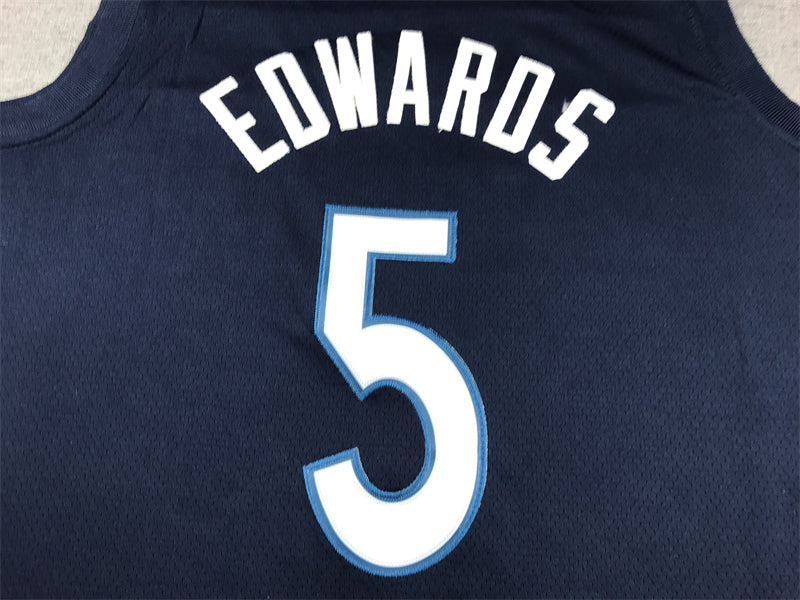 Men's Minnesota Timberwolves Anthony Edwards #5 Navy Swingman Jersey - Icon Edition