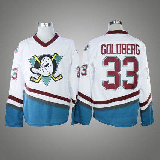 Men's Anaheim Ducks Goldberg #33 White Breakaway Jersey