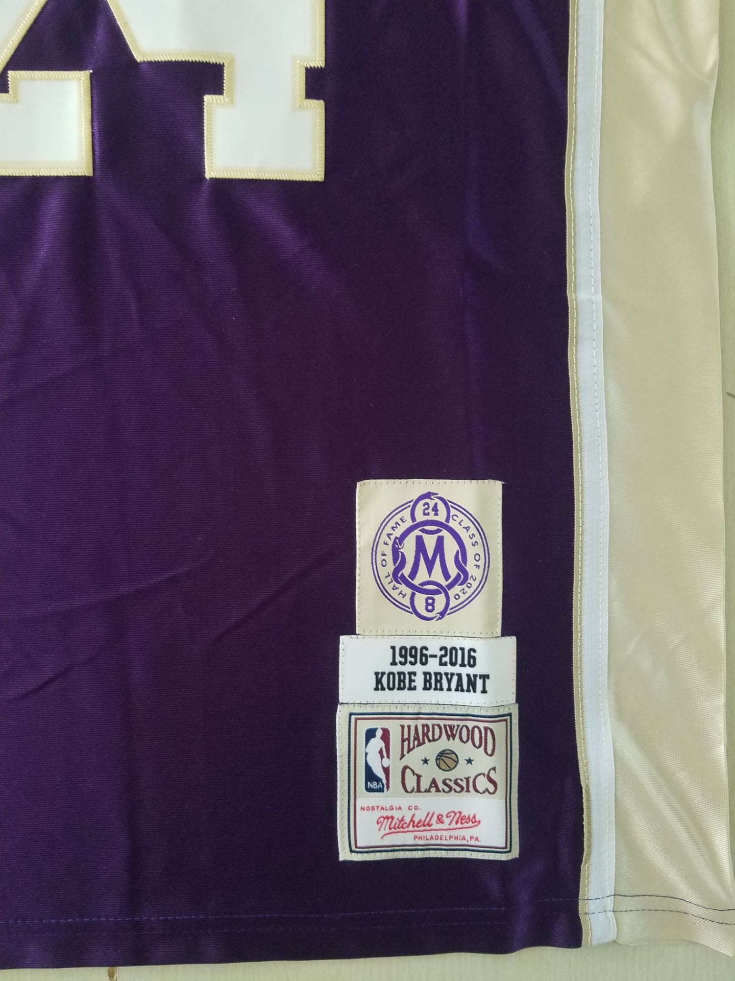 Men's Los Angeles Lakers Kobe Bryant Hall of Fame Purple Hardwood Classics Jersey