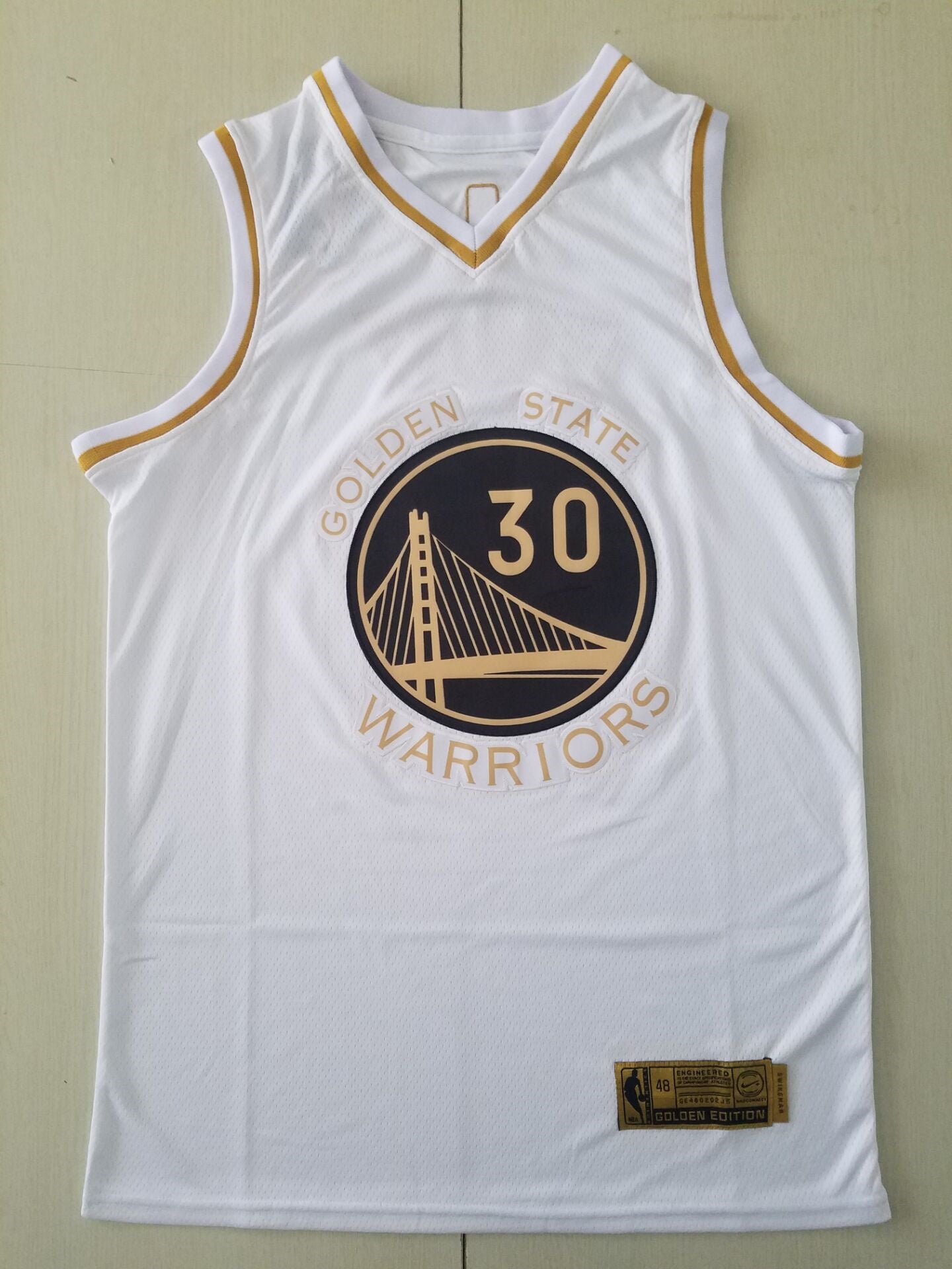 Men's Golden State Warriors Stephen Curry #30 White Swingman Jersey