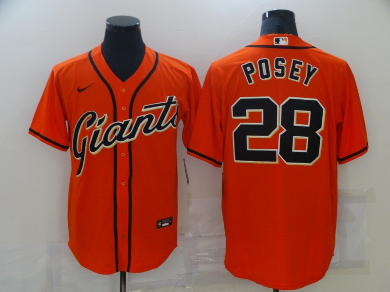 Men's San Francisco Giants Buster Posey #28 Orange Replica Baseball Jersey