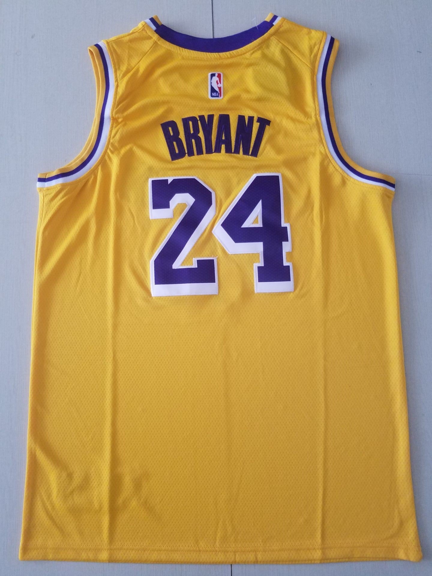 Men's Los Angeles Lakers Kobe Bryant #8-24 Yellow Swingman Player Jersey