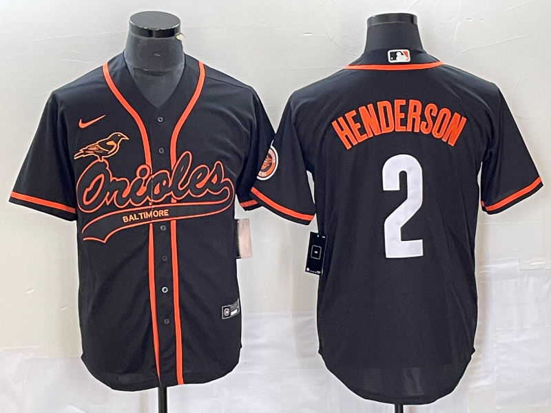 Men's Baltimore Orioles Gunnar Henderson #2 Black Replica Jersey Joint Edition