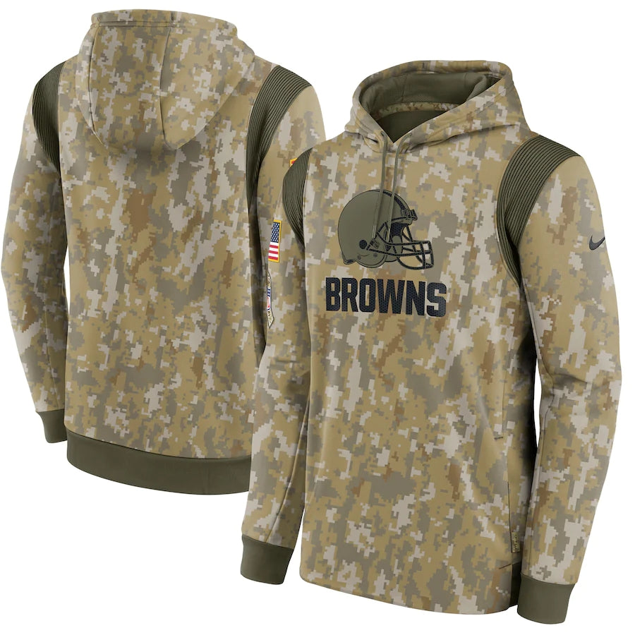 Men's Cleveland Browns NFL 2021 Salute to Service Hoodie Camouflage