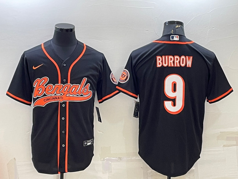 Men's Cincinnati Bengals Joe Burrow #9 Black Fashion Game Jersey