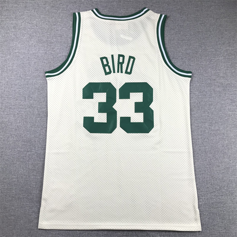 Men's Boston Celtics Larry Bird #33 Cream Hardwood Classics Swingman Jersey