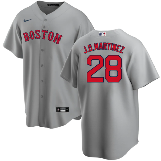 Men's Boston Red Sox J.D. Martinez #28 Gray Replica Baseball Jersey