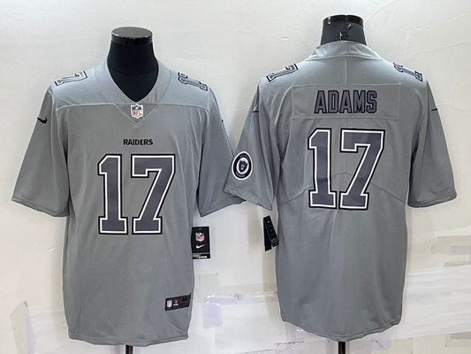 Men's Las Vegas Raiders Davante Adams #17 Gray Atmosphere Fashion Game Jersey