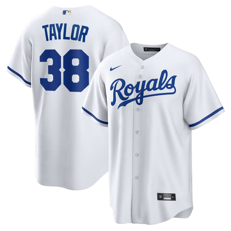 Men's Kansas City Royals Josh Taylor #38 White Home Replica Player Jersey