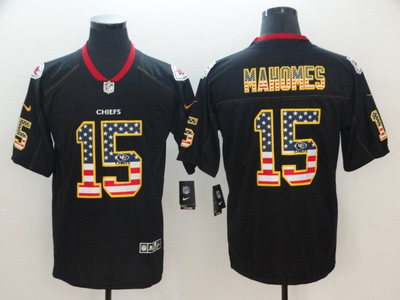 Men's Kansas City Chiefs Patrick Mahomes #15 Black Authentic Game Jersey