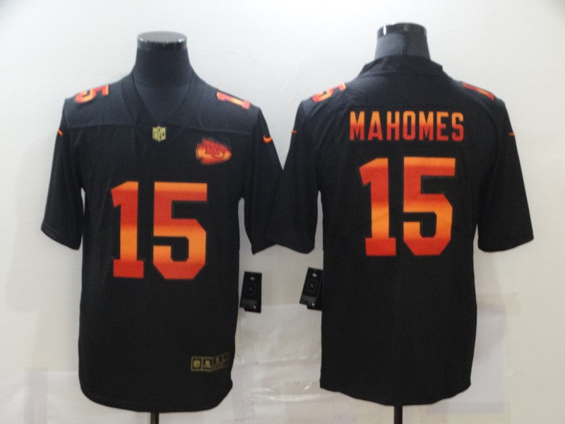 Men's Kansas City Chiefs #15 Patrick Mahomes Black Authentic Game Jersey