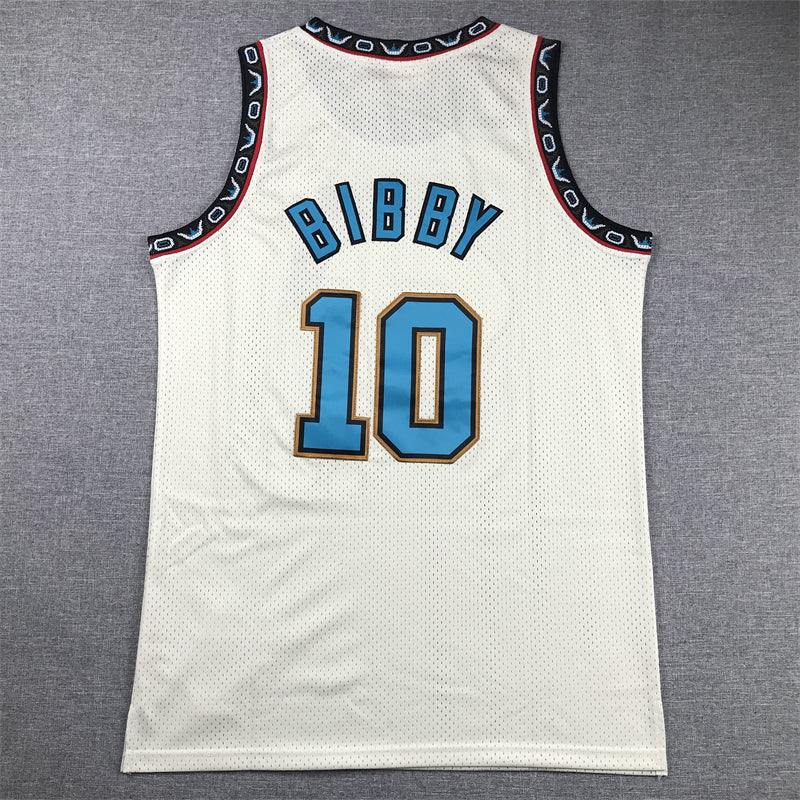 Men's Memphis Grizzlies Mike Bibby #10 Cream Hardwood Classics Swingman Jersey