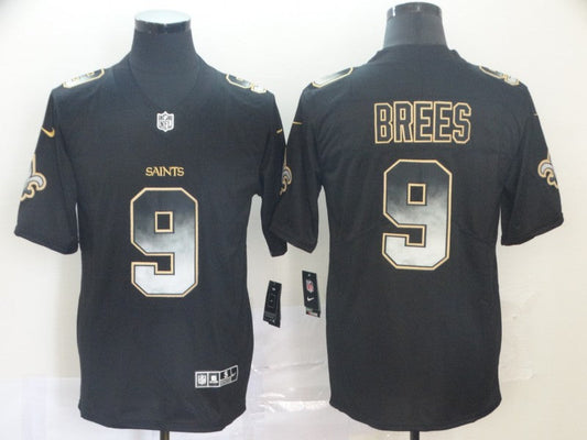 Men's New Orleans Saints Drew Brees #9 Black Player Game Jersey