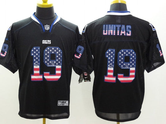 Men's Indianapolis Colts Johnny Unitas #19 Black Game Jersey