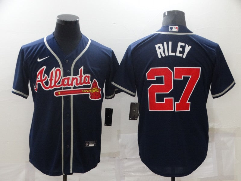 Men's Atlanta Braves Austin Riley #27 Navy Replica Player Jersey