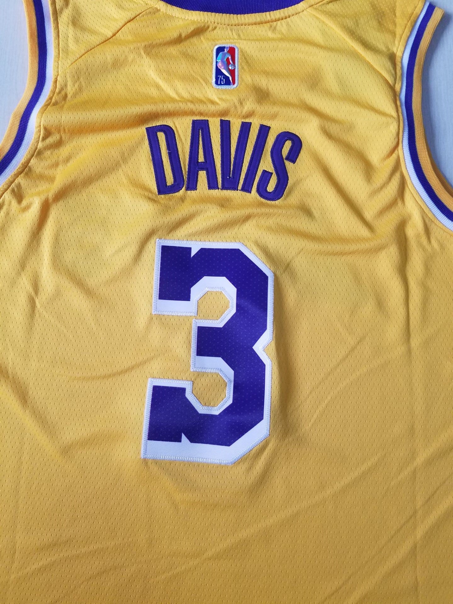 Men's Los Angeles Lakers Anthony Davis Yellow #3 NBA Swingman Jersey