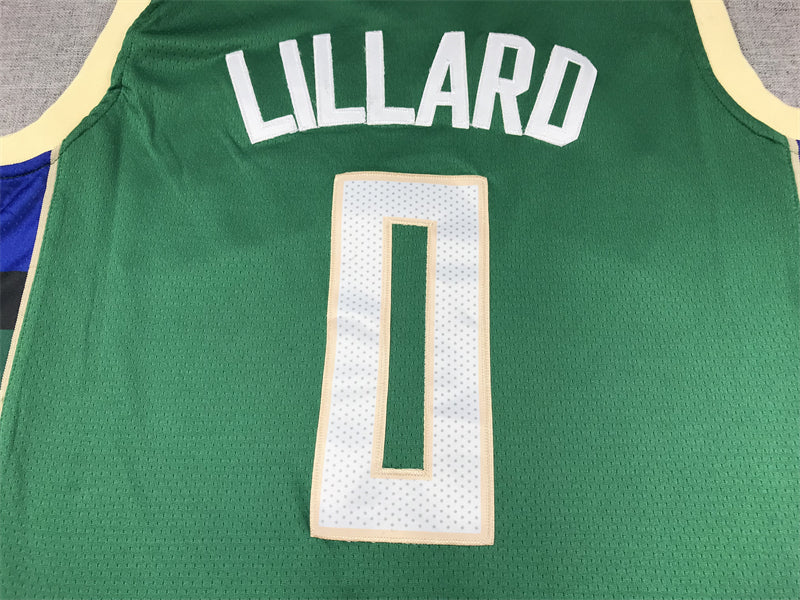 Men's Milwaukee Bucks Damian Lillard #0 Hunter Green Fast Break Player Jersey - Icon Edition