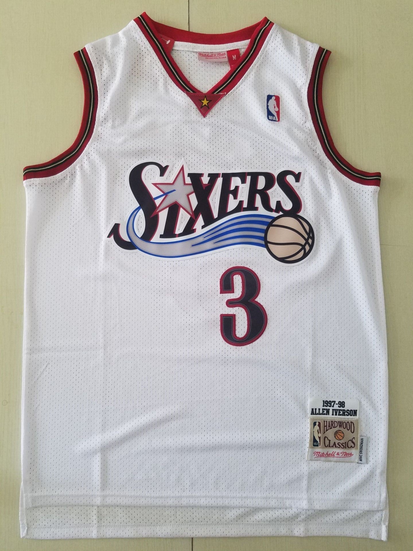 Allen Iverson #3 Philadelphia 76ers White Swingman Jersey Full Size