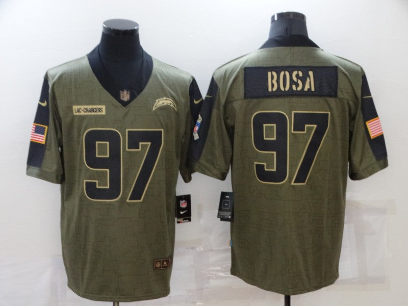 Men's Los Angeles Chargers Joey Bosa #97 Brown Game Jersey