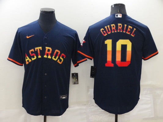 Men's Houston Astros Yuli Gurriel #10 Navy Replica Player Jersey