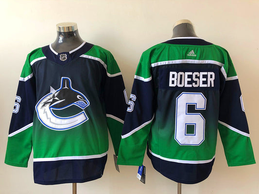 Men's Vancouver Canucks Brock Boeser #6 Black Breakaway Jersey