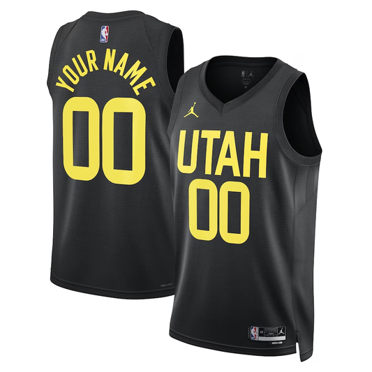 Men's Utah Jazz Black 2022/23 Swingman Custom Jersey - Statement Edition