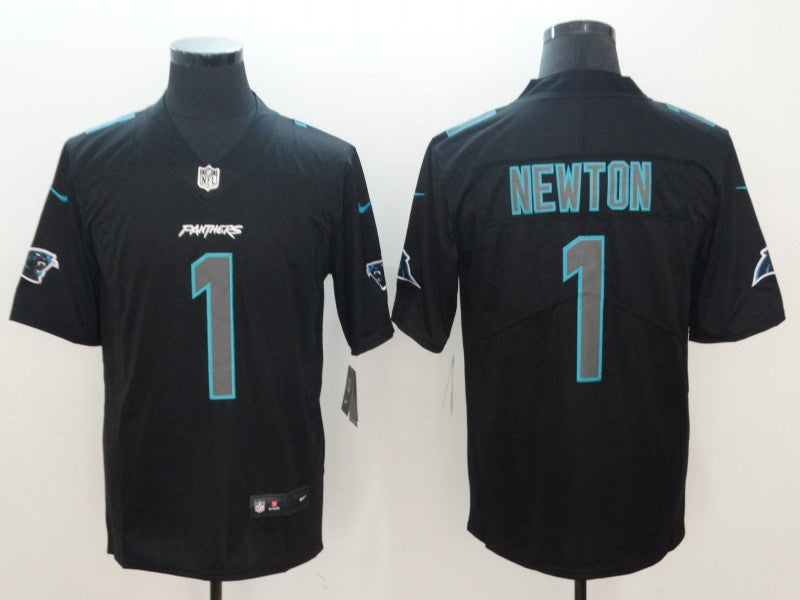 Men's Carolina Panthers Cam Newton #1 Black Game Player Jersey