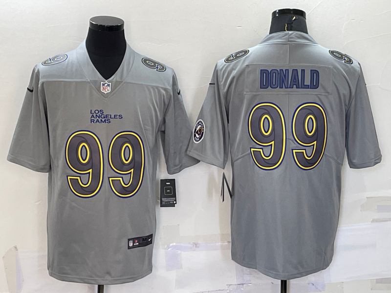 Men's Los Angeles Rams Aaron Donald #99 Gray Atmosphere Fashion Game Jersey